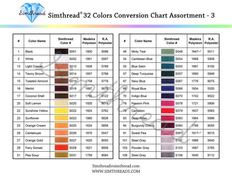Simthread 32 Madeira Colors Polyester Embroidery Machine Thread Kit 500M (550Y) Similar to Madeira Robinson-Anton Color - Assorted Color 3 - Image 5